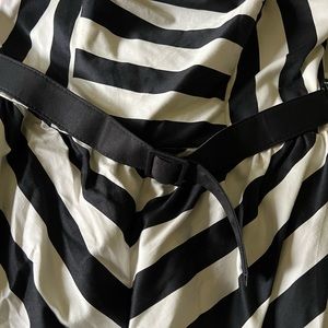 Tube top black and white stripped dress